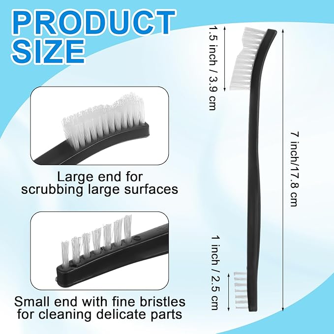 Boao 30 Packs Double-Ended Gun Cleaning Brushes 7 Inch Nylon All Purpose Cleaning Brush with Plastic Handle (White)