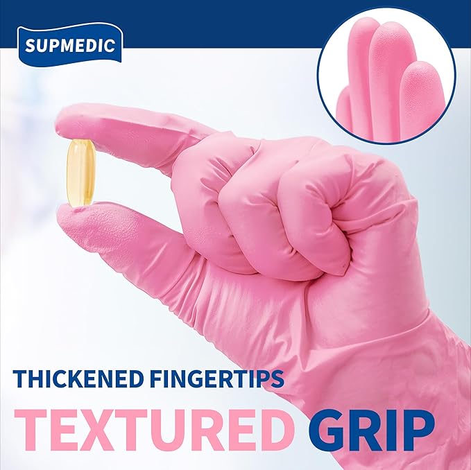 Supmedic Nitrile Exam Gloves, Powder-Free Latex-Free Disposable Glove for Medical Cooking Esthetician Cleaning, 1000 Pcs