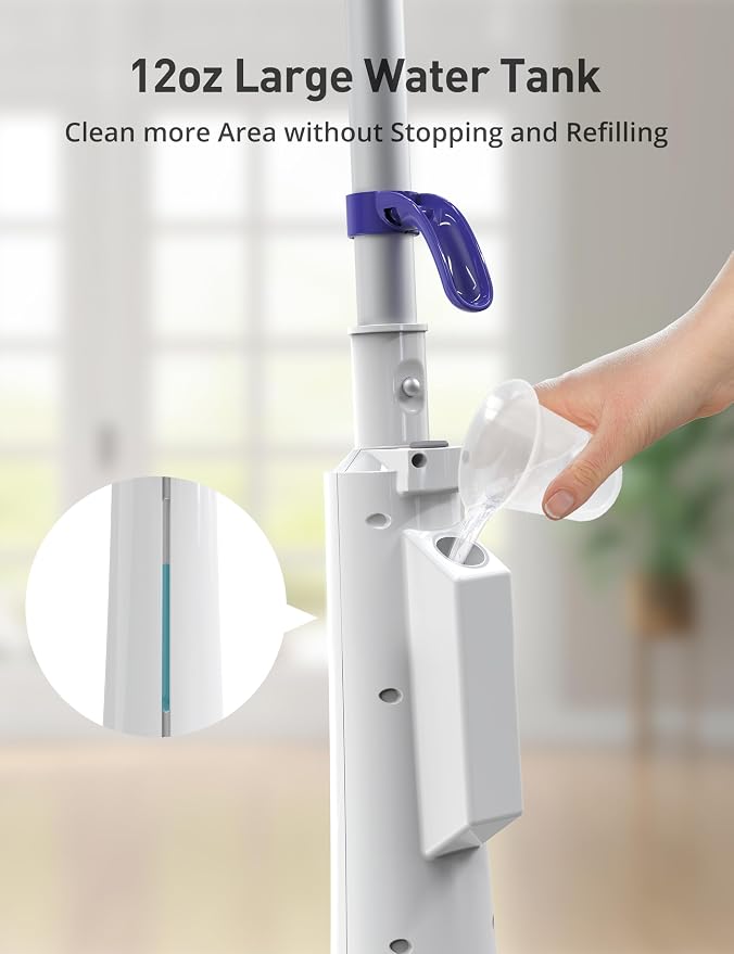 Aspiron Professional Steam Mop Cleaner, 1300W Floor Steamer with Detergent Chamber, 25S Heat Up, Lightweight Steamer for Cleaning with 2 Washable Pads, Safe for Tiles, Upholstery, Hardwood, White