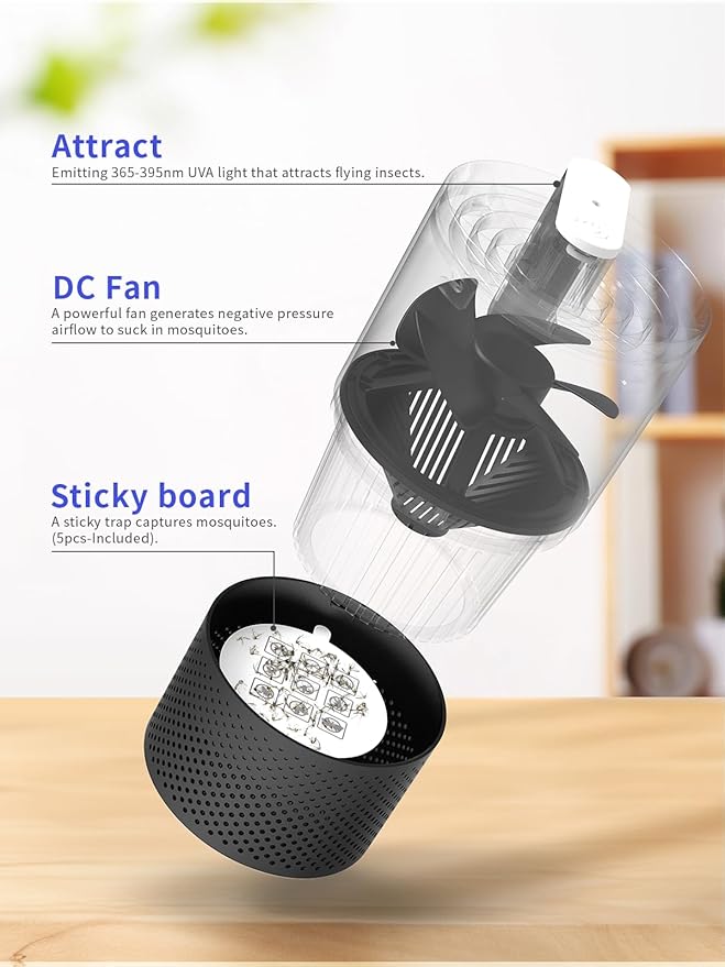 NEXLY MK029 Bug Zapper Trap Indoor in Home Mosquito Zapper Mosquito Killer Fruit Fly Traps Flying Insects Zappers Gnats House Energy Conservation UVA Zapper for Bedroom Livingroom Kitchen Basement
