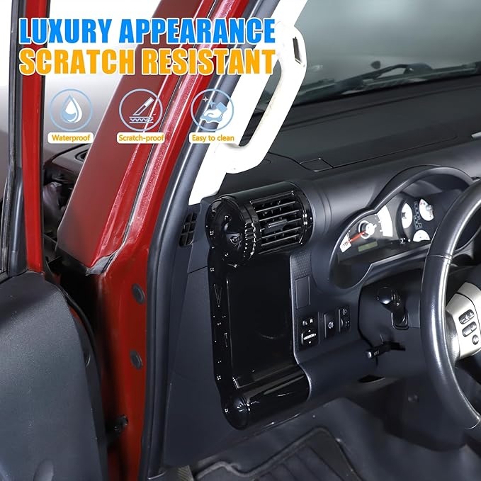 Dashboard Side Air Outlet FrameABS Car Dashboard Side Air Outlet Frame Decorative Panel for Toyota FJ Cruiser (XJ10) 2007-2022 A/C Air Vent Kit Interior Accessories (Glossy black)