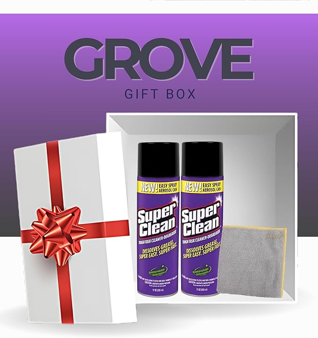 Super Clean Citrus Scent Cleaner and Degreaser Spray 17 oz Bundle with Microfiber Cloth - Heavy Duty Degreaser for Kitchen, Oil, Grime, and Dirt Removal - (3 Items)
