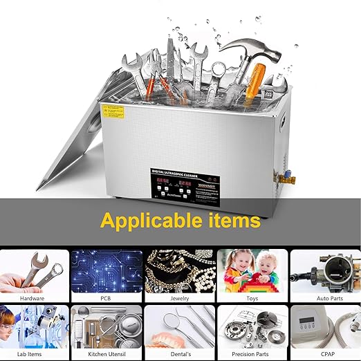 Ultrasonic Cleaning Machine 30L Digital Ultrasonic Parts Cleaner with Timer 42kHz SUS 304 Stainless Steel Lab Sonic Cleaner for Professional Tools,Metal Parts,Jewelry,Eyeglasses