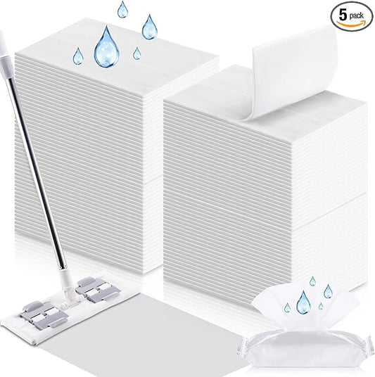 FillTouch 100 Counts Sweeper Wet Mopping Cloths Compatible with Swiffer 17.7'' x 11.8'' Large Wet Mop Pads Refills XL Disposable Floor Wipes Duster for Sweeping Scrubbing Cleaning Wood Hardwood Tile