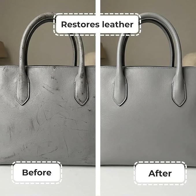 Leather Restoration Cream - Repairs Scratches, Scuffs, Fading & Worn Spots - with Shea Butter, Jojoba, Avocado & Beeswax - Fast-Drying, Non-Staining, No Sticky - Residue Care Kit (1pc)
