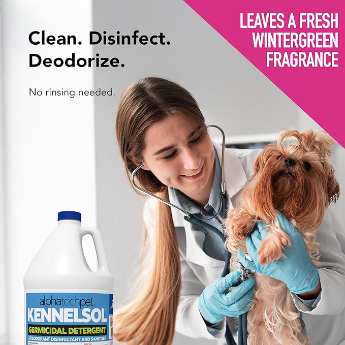 ATP KennelSol Dog Crate Cleaner & Disinfectant for Kennels, Cages, Floors, Litter Boxes & Hard Surfaces | EPA-Registered, Kills Bacteria & Viruses, Parvo Disinfectant | 128 Fl Oz - 4 Count