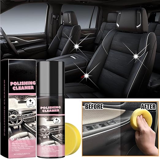 Polishing Cleaner, Car Interior Cleaner, 2025 New Car Interior Detail Polish for Vehicle Detailing, Rubber, Leather, All Purpose Detailer Spray (2PC)