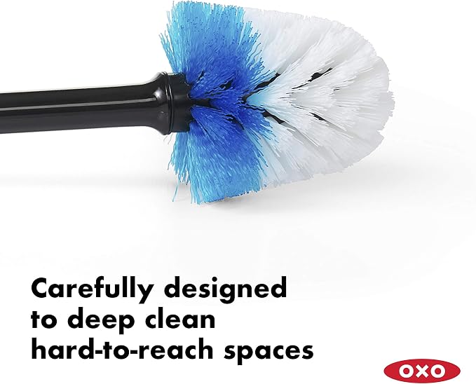 OXO Good Grips Set Toilet Brush & Plunger Combo, White & Good Grips Toilet Brush Replacement Head