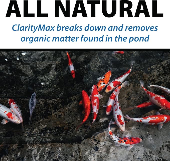 CrystalClear ClarityMax Pond Clarifier, All-in-One Natural Treatment, 6 LB | Beneficial microbes and enzymes provide max clarity, remove algae stains, and keep water gardens koi fish & pet safe