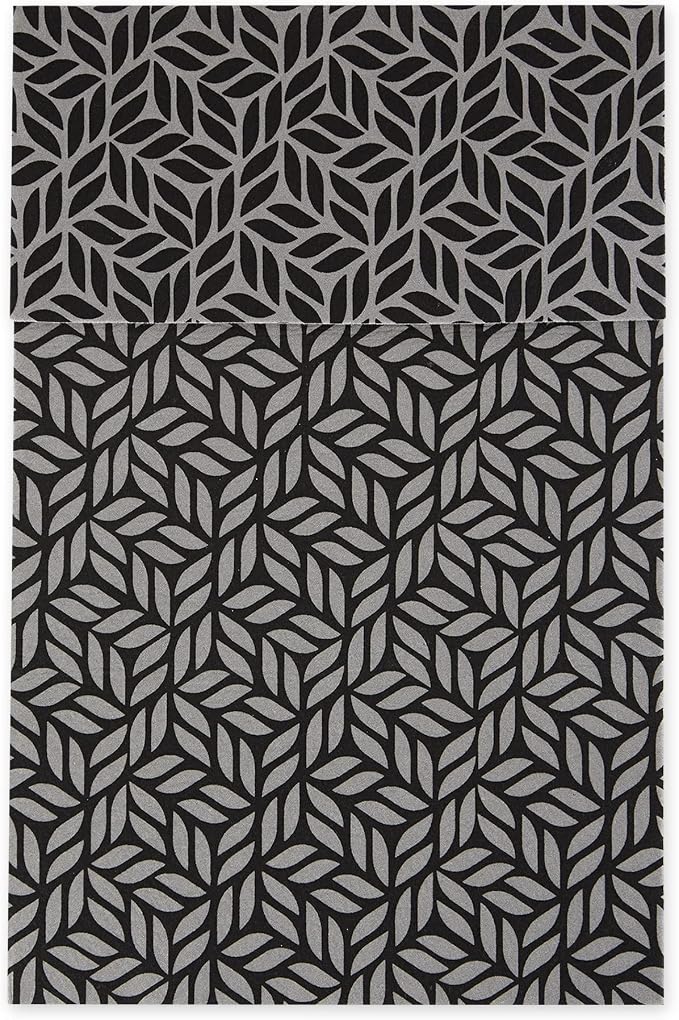 DII Fridge Liner Collection Non-Adhesive, Cut to Fit, 12x24, Gray Abstract Leaf, 6 Piece