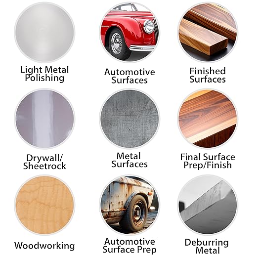 5" Abrasive Pad Hook & Loop Round Non-Woven Surface Prep Discs, Polish Wood, Strip Paint, Remove Rust, Deburring, Oxidation, Coarse, Medium, Fine Scuff Pads - 240 320 800 Grit - 16 Pack (Assorted)