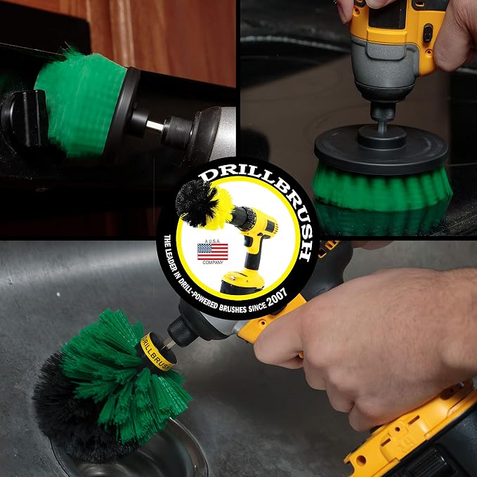 Kitchen Cleaning Supplies - Kitchen Power Scrubbing Brushes - Accessories for a Clean Home - Stove Top Cleaner Brushes - Drill Powered Oven Cleaner - Fridge Nylon Scrubbing Brush - Sink & Countertop