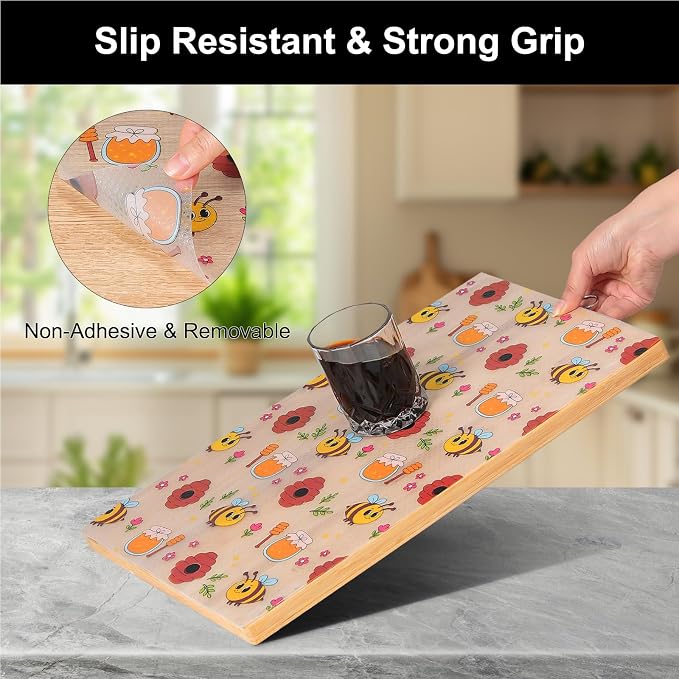 Cooyes Shelf Liner – Non-Slip Cabinet & Drawer Liner for Kitchen – Non-Adhesive Waterproof Shelf Paper with Modern Pattern – Durable EVA Cabinet Mat – Easy to Cut (Buff,23.6" W x 236" L)