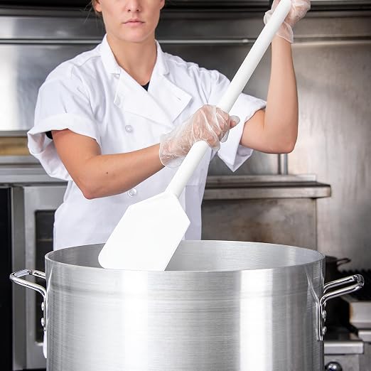 SPARTA Nylon Paddle Mixing Scraper, Food Safe, Waterproof with Long Handle for Large Batch Cooking and Cleaning, 48 Inches, White