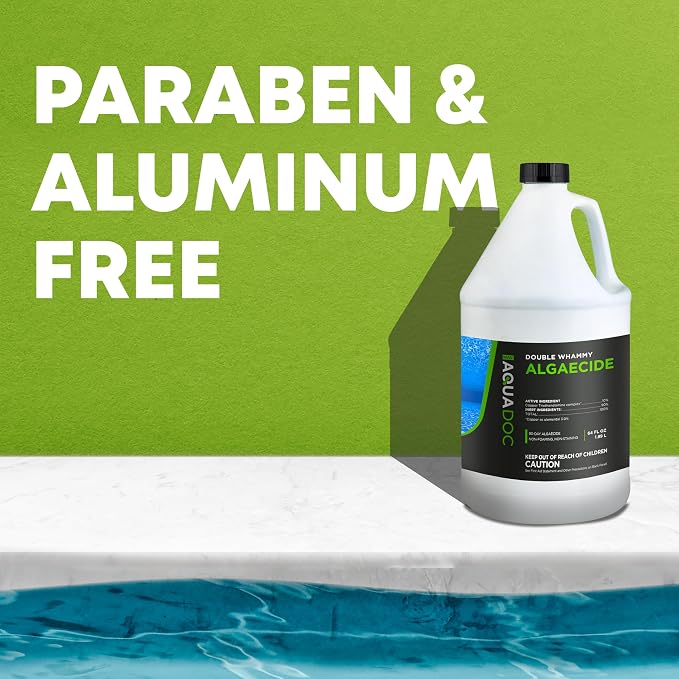 AquaDoc Copper Pool Algaecide for Swimming Pools - 64 oz - 90 Day Algaecide for Inground & Above Ground Pools - Non-Foaming, Non-Staining Formula, Reduces Chlorine Demand