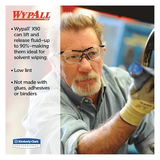 WypAll 12891 X90 Cloths, Brag Box, 11 1/10 x 16 4/5, Denim Blue (Box of 136)