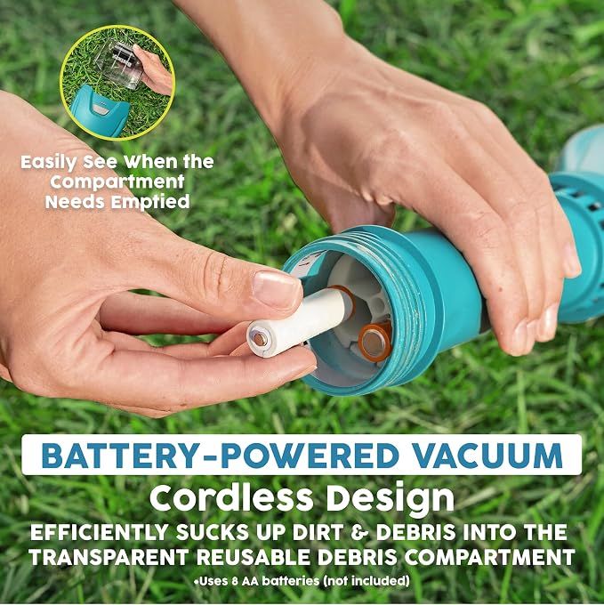 Bestway Cordless Pool Vacuum for Up to 10 Ft Pools, AquaTech Cordless Vacuum Cleaner - Adjustable Pole, Debris Compartment, and AA Battery Operated