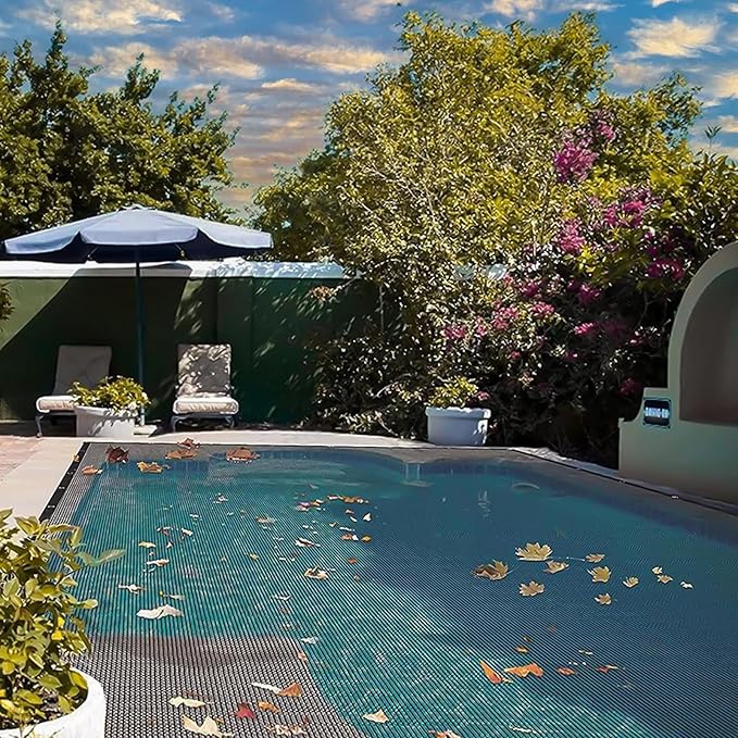 Pool Leaf Net Cover，Rectangle Pool Covers for Inground Pools, Cuttable Protective Fine Mesh with Extra 3m-10m Rope for Easy Setup(Size:2m*2m)