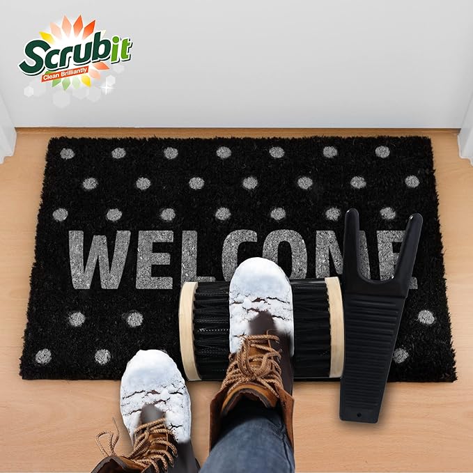 Scrubit heavy-duty boot scraper & Jack - Boot remover and pul custodianfor Shoes, Cowboy Boots; Cleans snow, sand, mud - 12x6 all-weather scrubber