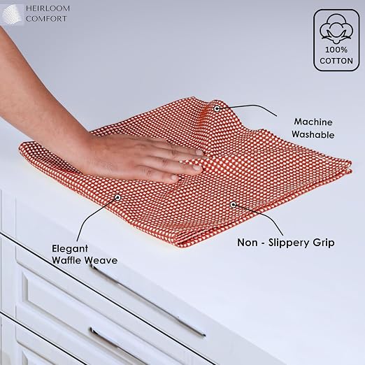12 Pack Dual Tone Reversible Waffle Weave Dish Cloth, 12x12 Inch, 100% Cotton, Absorbent Dishcloth Set, Quick Drying, Durable for Cleaning, Wiping, Machine Washable, Rust