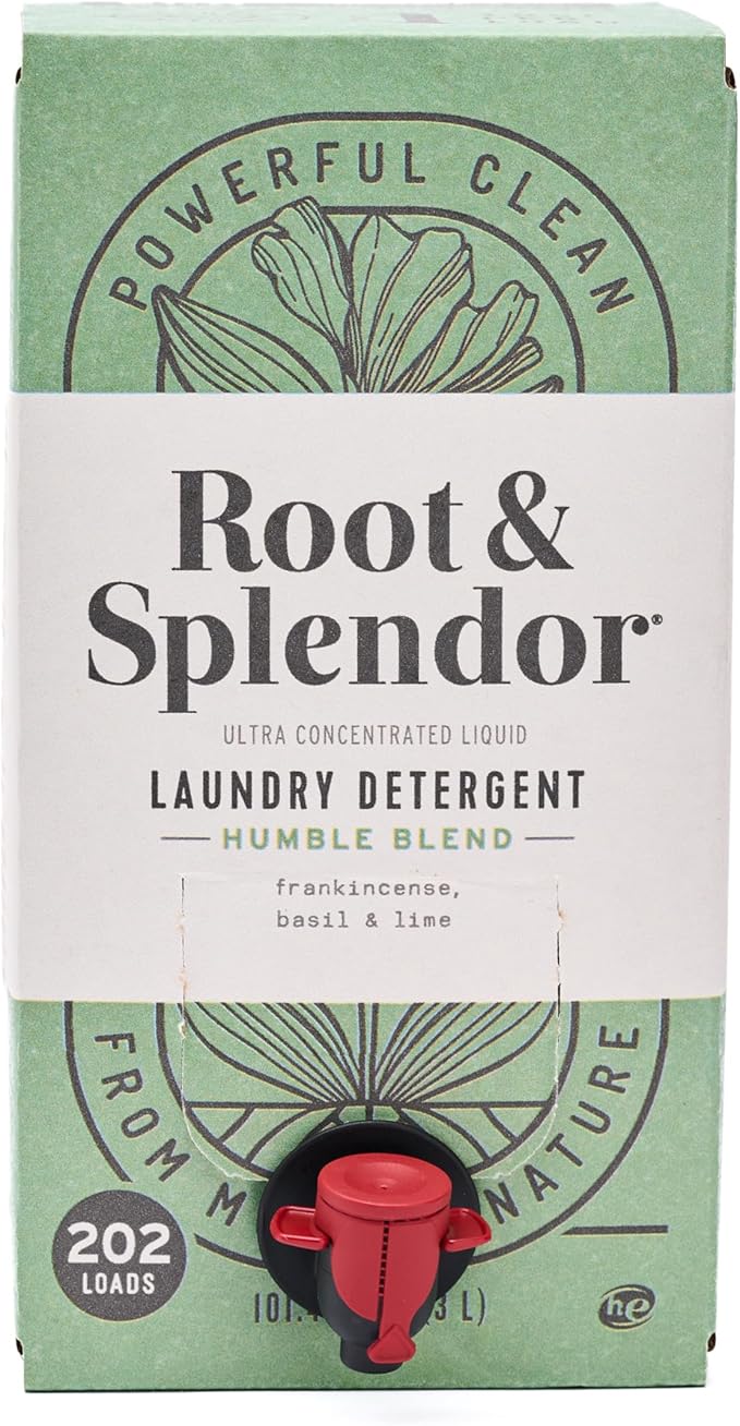 Root & Splendor Ultra Concentrated Non Toxic Laundry Detergent Liquid - Plant Based & Eco Friendly Enzymatic Laundry Soap, Humble Scent, 3 Liter, 202 Loads