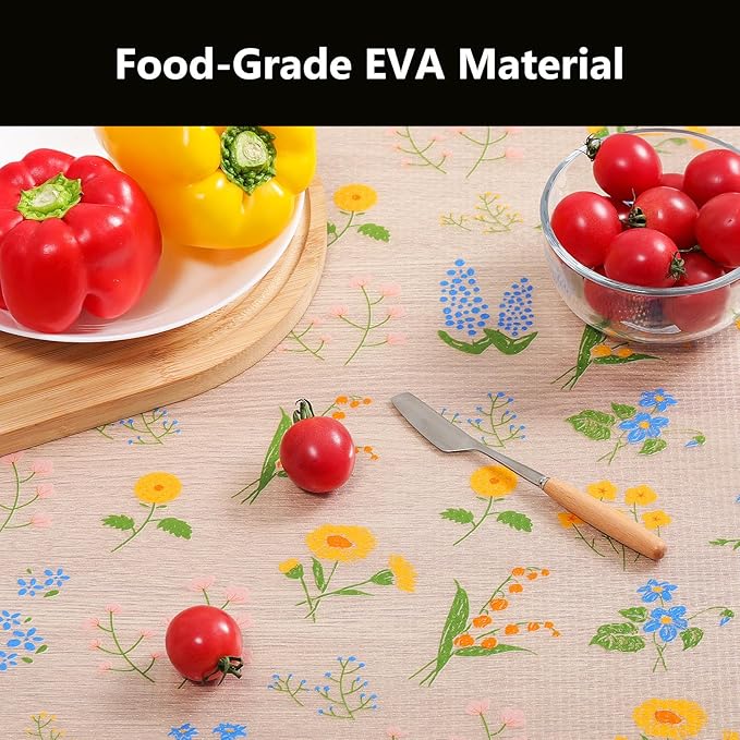 INNOLITES Shelf Liners for Kitchen Cabinets Non-Adhesive Drawer Liner with Floral, Waterproof Durable Easy to Clean, for Refrigerator, Shelves (Colorful Floral, 23.6" x 240")