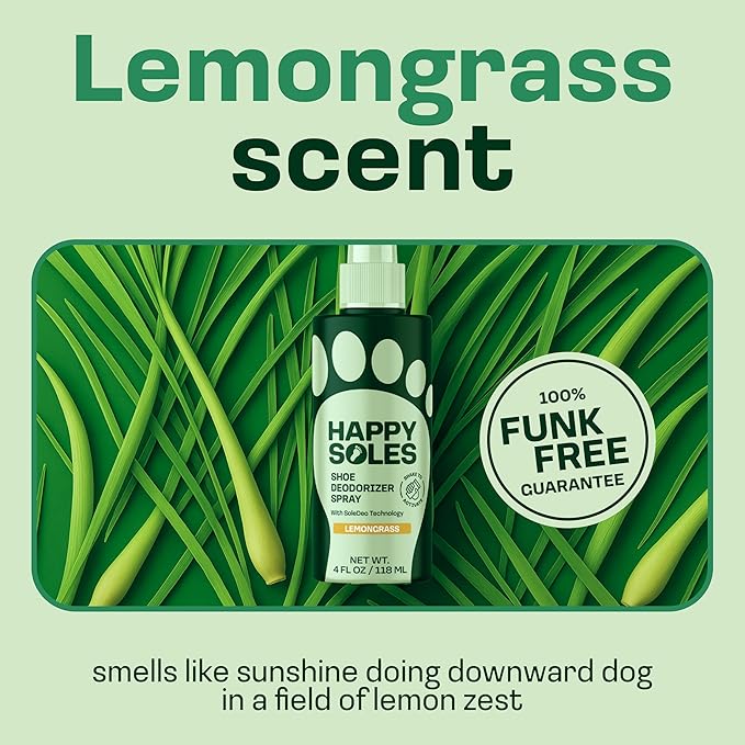 Shoe Deodorizer Spray for Gym Gear & Smelly Shoes Caused by Stinky Feet - Strong Odor Fighter for Sneakers, Boots, and Sandals - Fresh Smell, Refreshing Shoe Spritz 4oz (Lemongrass)