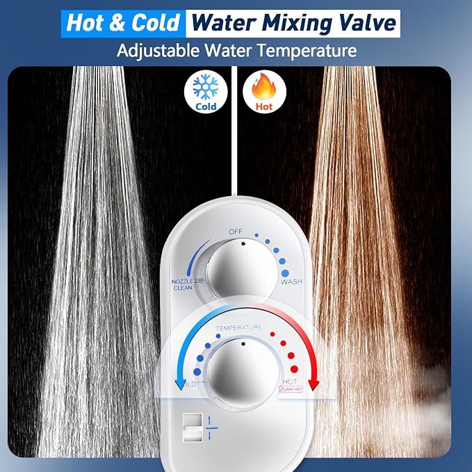 Upgraded Hot Cold Bidet Attachment - Front & Rear Wash, Adjustable Water Pressure, with Self-Clean, Retractable Single Nozzle, Non-Electric Warm Water Bidet Toilet Seat Attachment - Chrome