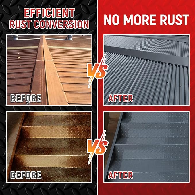 Metal Anti-Rust Paint Grey, High Gloss 32 Fl oz, Metal Primer and Protective Coating, Protects All Metals in Marine and Undercoating in Automotive & Snow-Handling Vehicles
