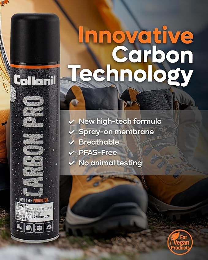 Collonil Carbon Pro L – Universal Shoe Protector Spray 10.1 fl oz – Waterproof & Stain-Resistant – PFAS-Free Suede Protector for Shoes, Boots, Backpacks, Jackets & Tents – Made in Germany