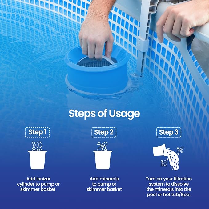 XL Green Mineral Purifier & Catalyst™ - Water Clarifier for Above-Ground Pools with Mineral Pack & Copper Ionizer - Unit for3.5K-10K GAL.