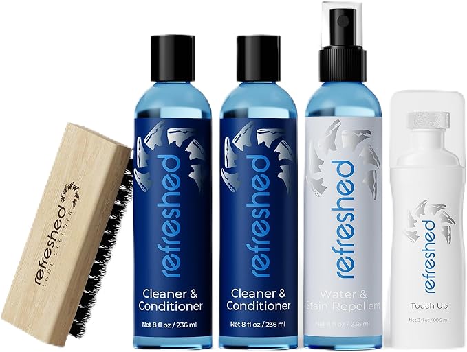 Complete Shoe Cleaning Kit - 2x Advanced Cleaning Solution, 1x Premium Stain Repellent, 1x White Shoe Paint, & Shoe Cleaning Brush For Suede, Leather, Canvas, and Mesh shoes and White Sneakers