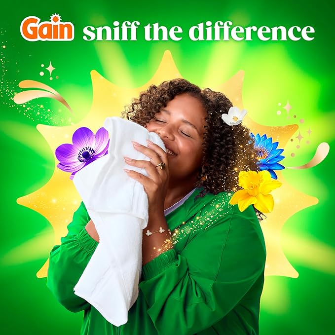 Gain Plus Flings Liquid Washing Detergent Pods, Gain's Best Clean, All-In-One, Happy Hibiscus Scent Laundry Pacs, 45 Count (Packaging May Vary)