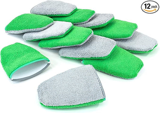Autofiber [Saver Mitt] Coating Applicator Fingertip Mitt with Barrier Layer (5 in. x 4 in.) Green/Gray - 12 Pack