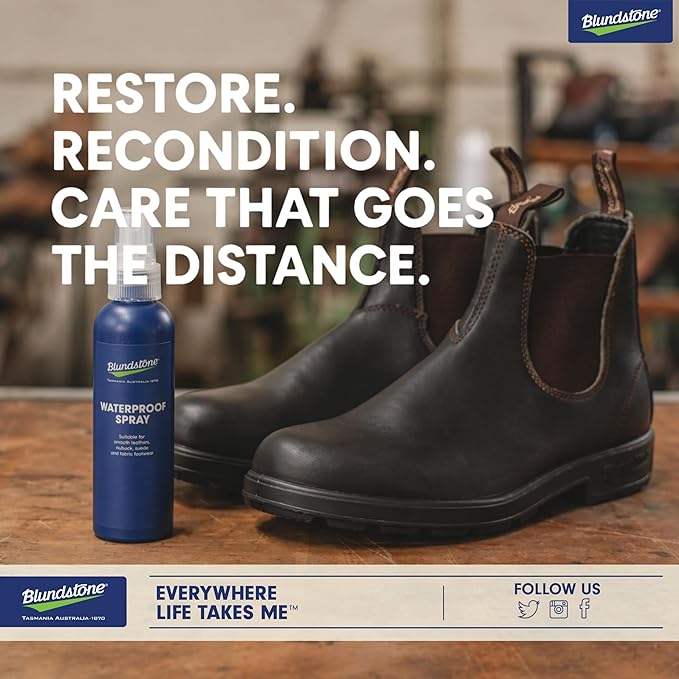 Blundstone Waterproofing Spray for Boots and Shoes – Protective Barrier for Rain, Snow, and Stains – Waterproof Weather Repellent Treatment for Leather Footwear, Suede, Nubuck, and Fabric, 150ml