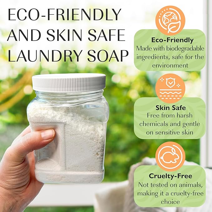 Natural Laundry Detergent Soap | Hypoallergenic Deep Cleaning Washing Powder | Eco-Friendly, Safe, and Effective BORAX, SODA ASH, EPSOM SALT, BAKING SODA and CASTILE SOAP (65 Loads) (Citrus)