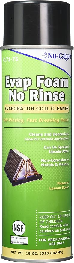 NU-Calgon 4171-75 Evap Foam No Rinse Evaporator Coil Cleaner, 18 oz. & Frost King ACF19 Foam Coil Cleaner, 19Oz, 19 Ounce
