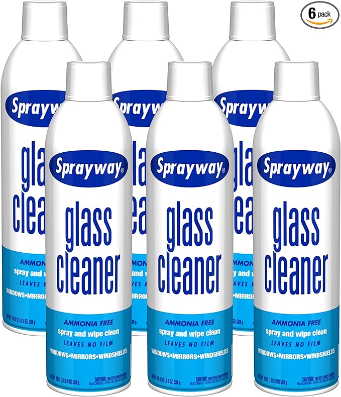 Sprayway Glass Cleaner with Foaming Spray for a Streak-Free Shine for Home and Automotive Use, 19 oz., Pack of 6