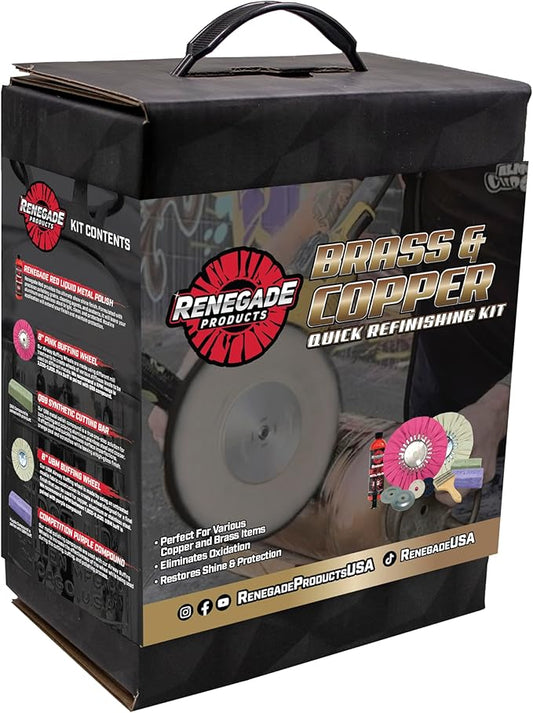 Renegade Products USA | Brass & Copper Polishing Quick Refinishing Mini Kit | Complete Restoration & Cleaning Set for Detailed Metal Work