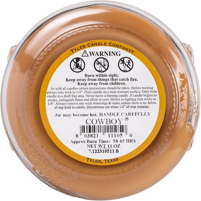 Tyler Candle Company 11105 Cowboy 11 Ounce Scented Jar Candle for Home or Office, Pack of 2