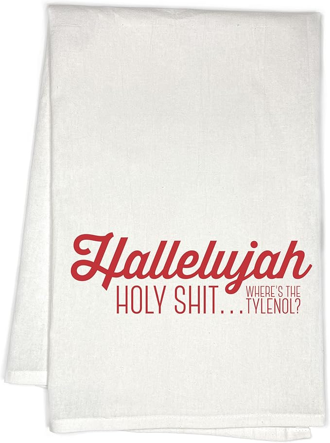 Hallelujah Holy Sh*t Funny Holiday Movie Christmas Kitchen Towel