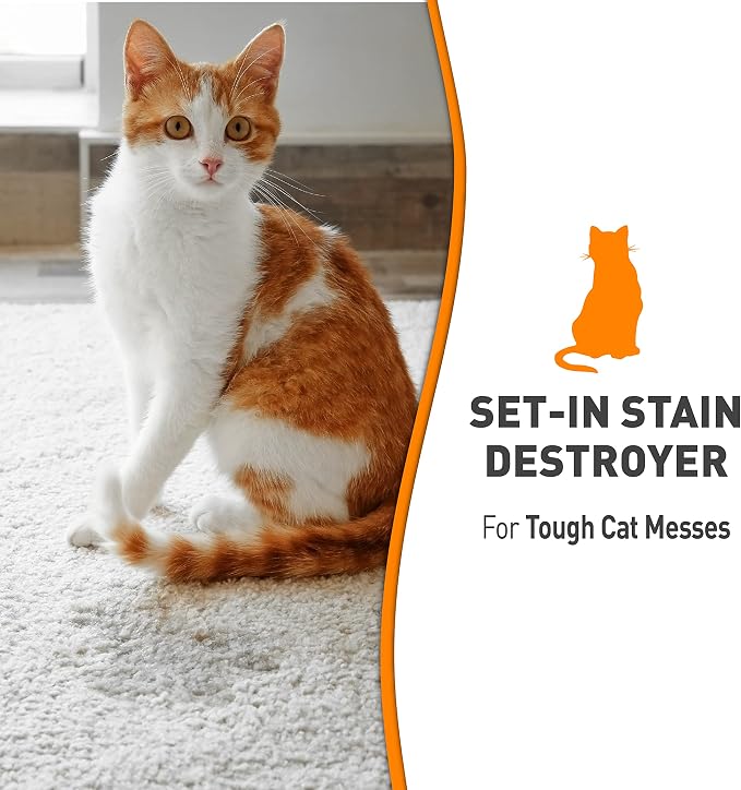 Nature's Miracle Set-In Stain Destroyer, 1 Gallon, For Cat Messes, Oxy Formula With Orange Scent (Pack of 4)
