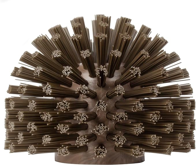 SPARTA Industrial Tank Brush Head Pipe Brush Head, Drain Brush with 3/4" Thread Hole (Handle Not Included) for Commercial Use, Plastic, 5 x 3.9 Inches, Brown (Pack of 2)