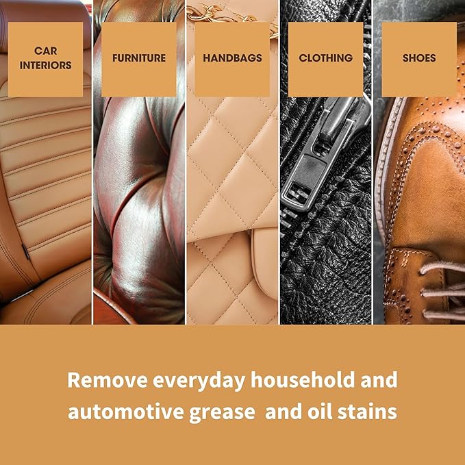 Furniture Clinic Leather Degreaser | Professional Oil & Grease Stain Remover | Use on Furniture, Car Seats, Shoes, Couches, Sofas, & Chairs | Leather Care Cleaning Solution | 8.5oz/250ml