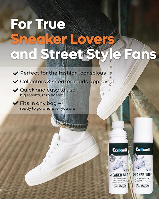 Sneaker White by Collonil | White Shoe Cleaner | Liquid Cream Built-In Sponge