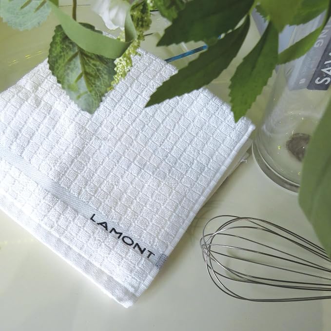 Samuel Lamont Poli Dri Tea Towels - Set of 3 100% Cotton 27.5 x 19 Inch (White)
