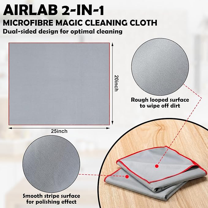 VitalCozy 3 Wine Glass Cleaning Cloths Large Microfiber Polishing Cloths 25 x 20 Inch Lintless Towels for Drying Wine Glasses Cleaning Window Stemware Dishes Glassware (Grey)