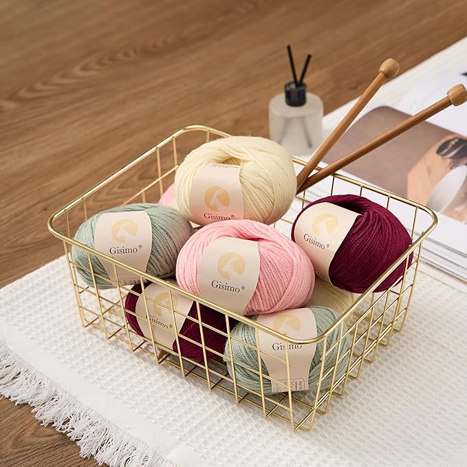 100% Merino Wool Yarn, 6-Ply Luxurious and Soft Yarn for Hand Knitting & Crocheting, 1.76 OZ/50g, 127 yds/116 Meters(Deep Red, 1 Ball)