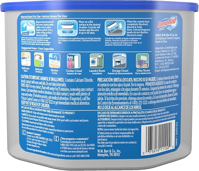 DampRid Fresh Scent Disposable Moisture Absorber, 10.5 oz., 3 Pack - Attracts & Traps Excess Moisture, Eliminates Musty Odors, Creates Fresher, Cleaner Air, White