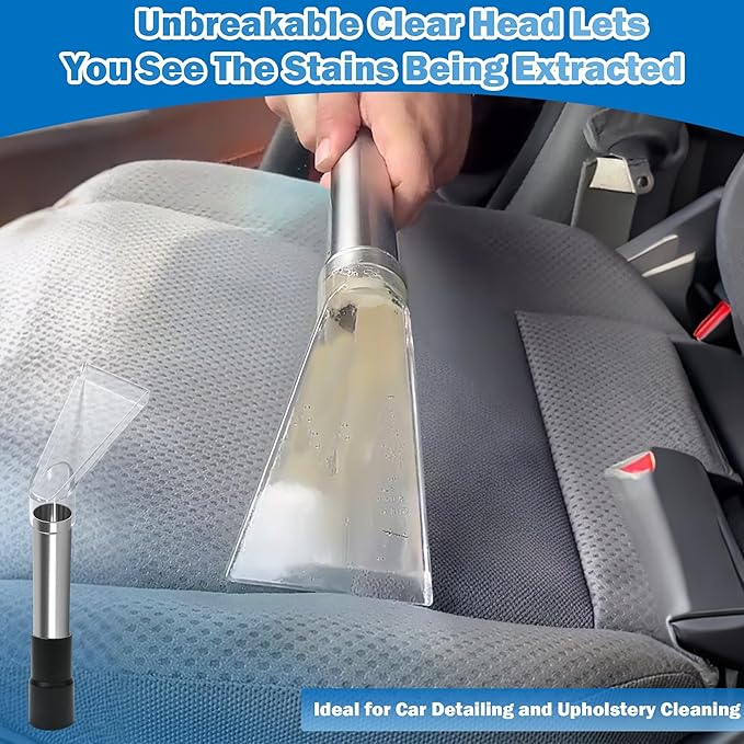 Happy Tree Universal Fit All Brands' Shop Vacs with 2-1/2"&1-7/8"&1-1/4" Adapter Clear Extractor Accessory for Upholstery & Carpet Cleaning & Car Detailing, Shop Vac Extractor Attachment Hose Kit